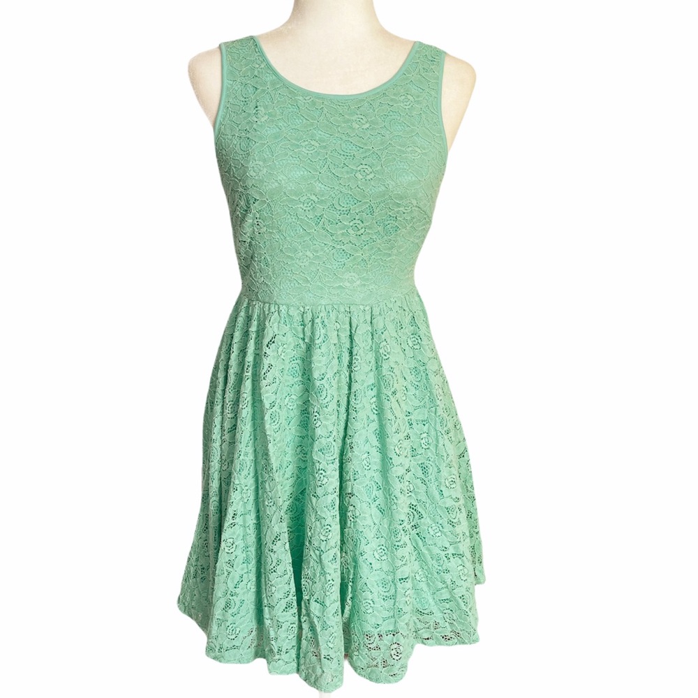 Pins And Needles Backless Lace Mint Green Dress - Picture 2 of 9